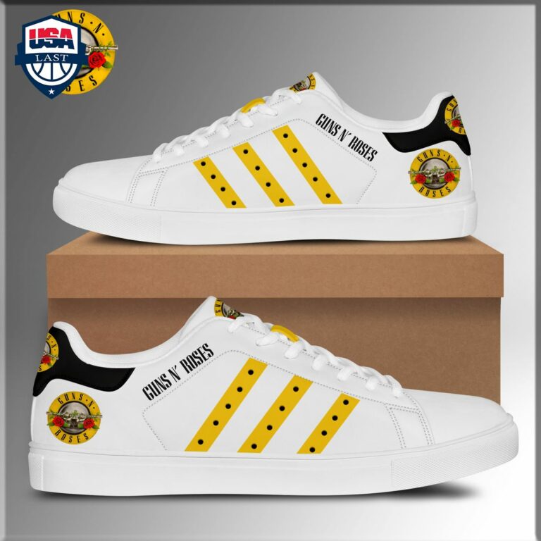 Guns N' Roses Yellow Stripes Stan Smith Low Top Shoes - Sizzling