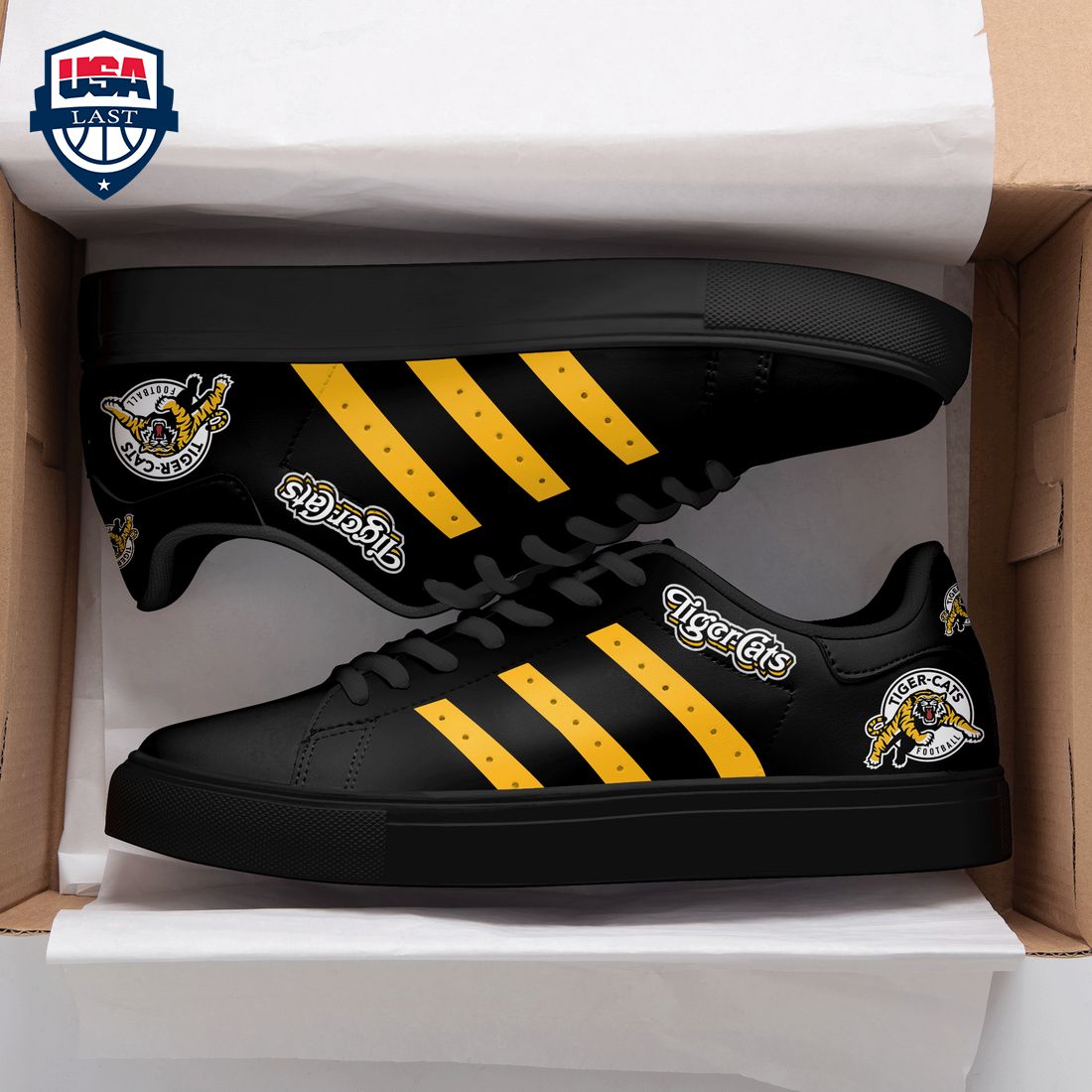 Hamilton Tiger-Cats Yellow Stripes Style 1 Stan Smith Low Top Shoes