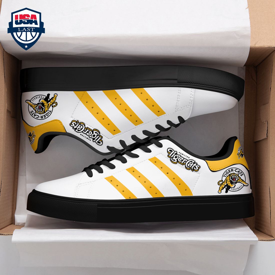 Hamilton Tiger-Cats Yellow Stripes Style 2 Stan Smith Low Top Shoes