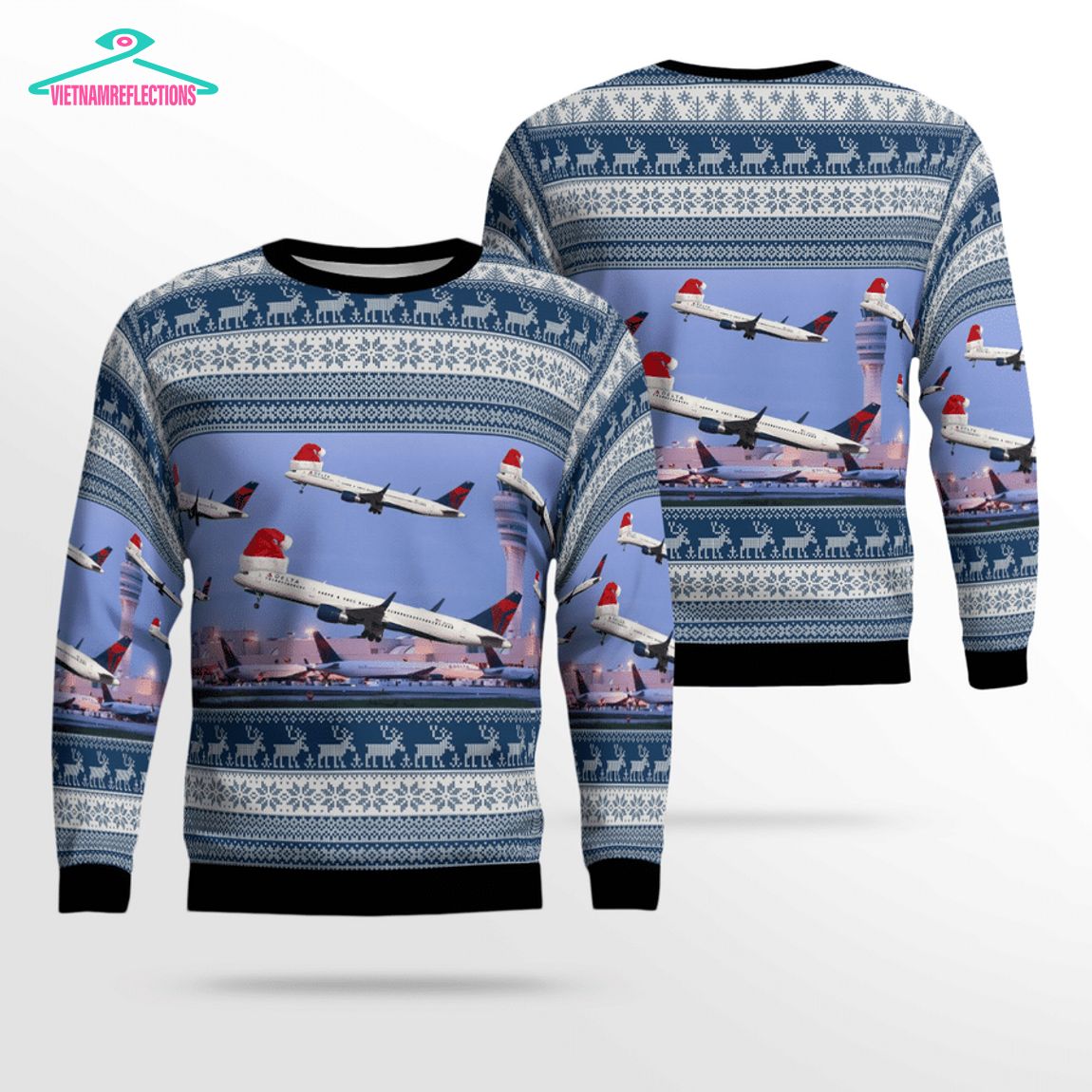 Hartsfield-Jackson Atlanta International Airport Delta Air Lines Boeing 757-232 3D Christmas Sweater