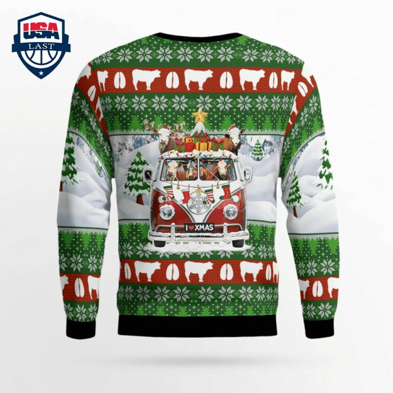 Hereford Cattle 3D Christmas Sweater - Good click