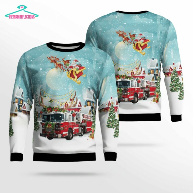 Hollywood Volunteer Fire Department Ver 2 3D Christmas Sweater - Wow, cute pie