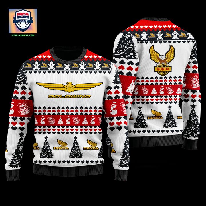 Honda Gold Wing White Ugly Sweater - Beauty queen
