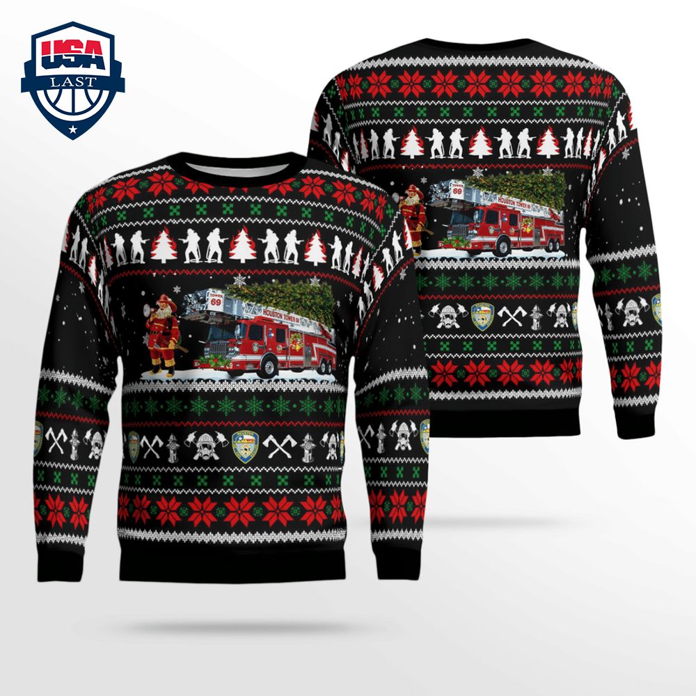 Houston Fire Department 3D Christmas Sweater