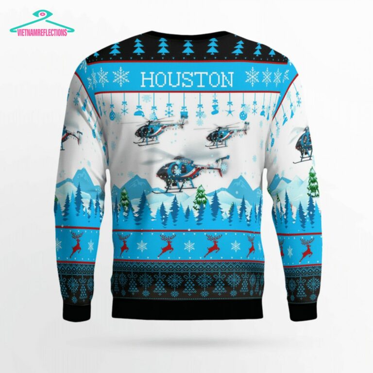 Houston Police Helicopter 78F N5278F 3D Christmas Sweater - Generous look