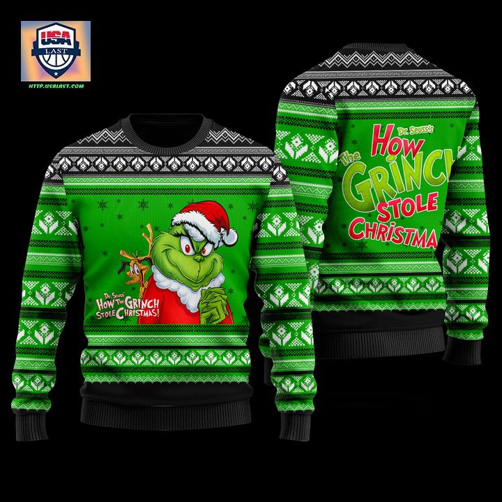 Best Sale How Grinch Stole Christmas 3D Faux Wool Ugly Sweater