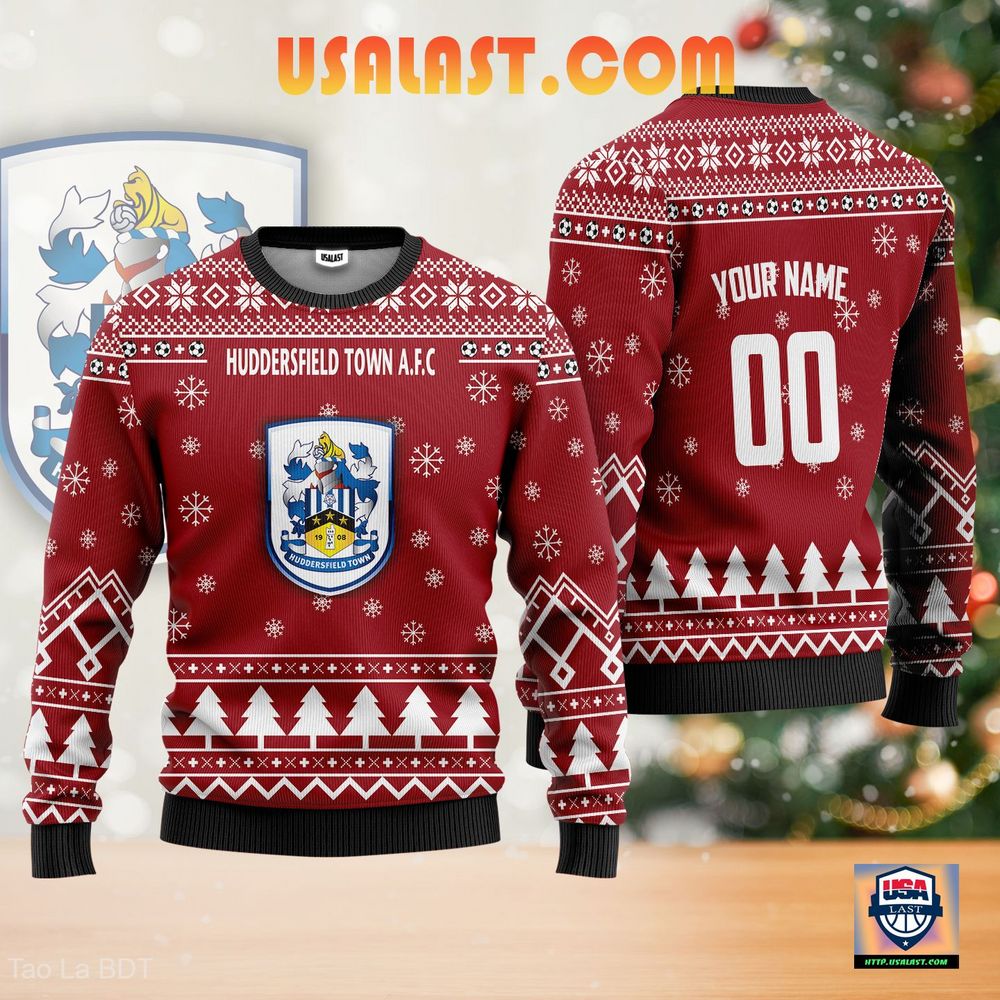 Hot Sale Huddersfield Town A.F.C Ugly Christmas Sweater Burgundy Version