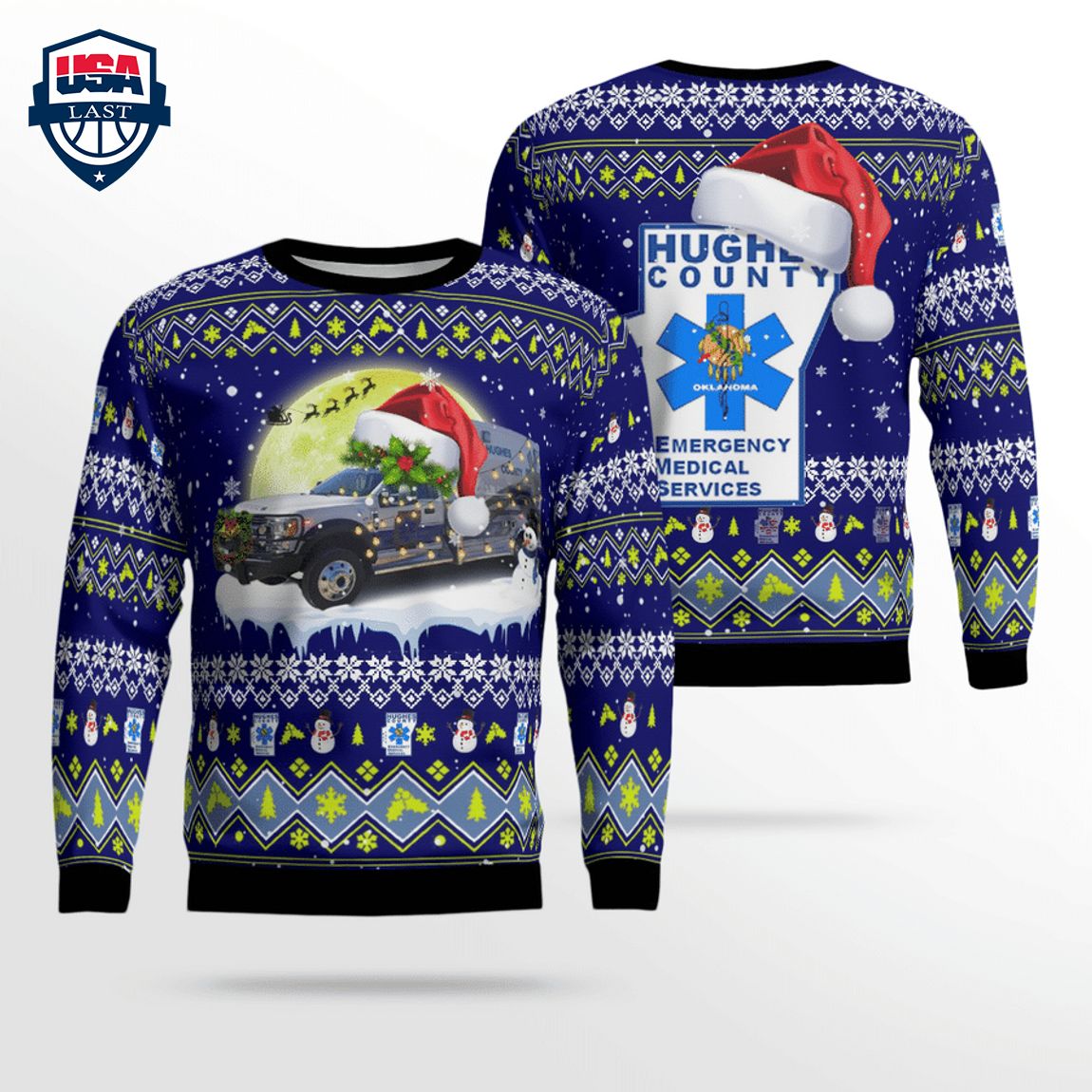 Hughes County EMS Ver 1 3D Christmas Sweater