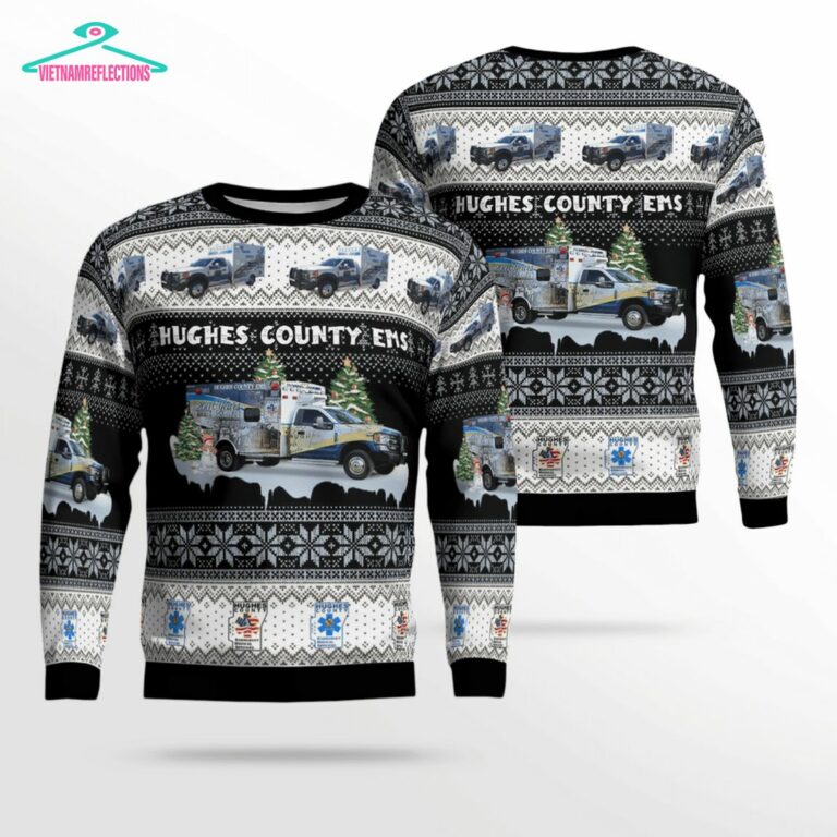 Hughes County EMS Ver 10 3D Christmas Sweater - You look so healthy and fit