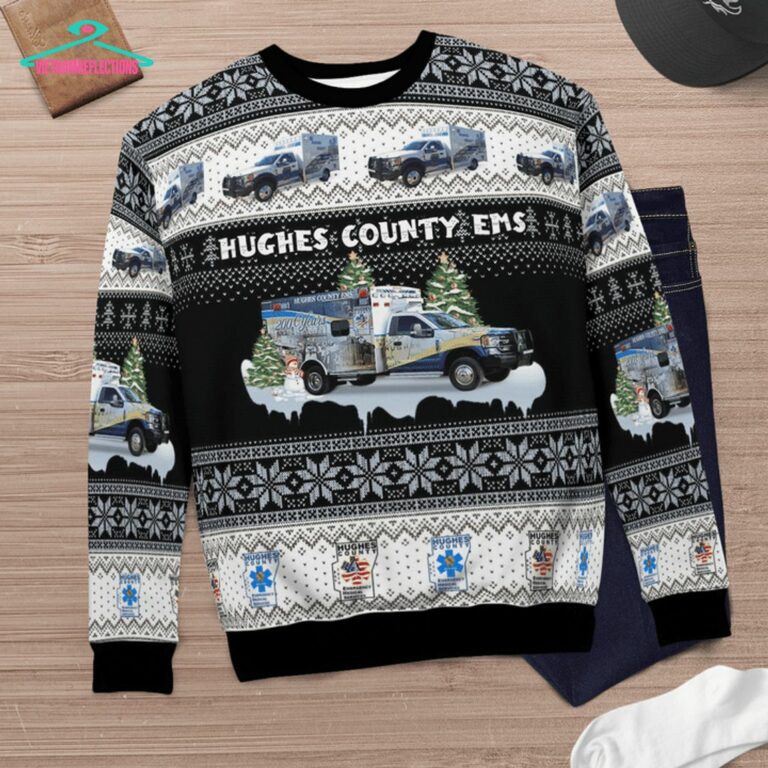 Hughes County EMS Ver 10 3D Christmas Sweater - Nice elegant click