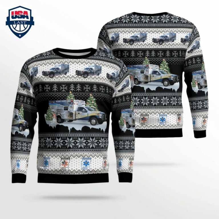 Hughes County EMS Ver 2 3D Christmas Sweater - You look lazy