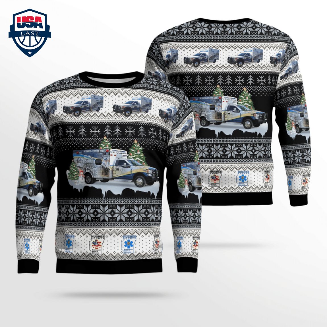 Hughes County EMS Ver 2 3D Christmas Sweater