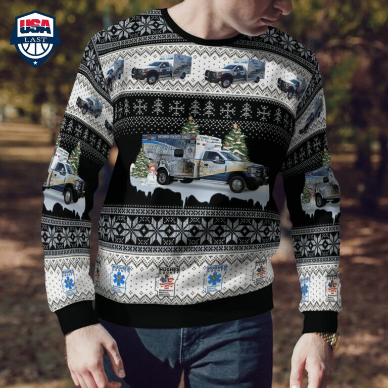 Hughes County EMS Ver 2 3D Christmas Sweater - Cutting dash