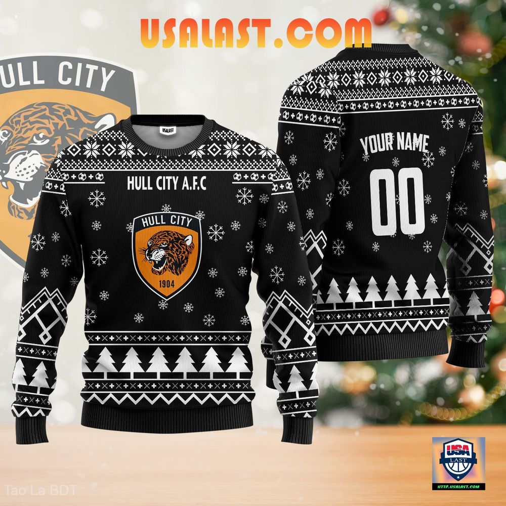 Fabulous Hull City A.F.C Ugly Christmas Sweater Black Version