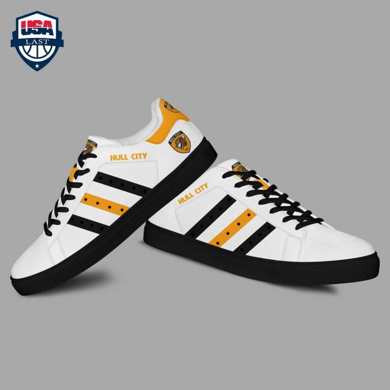 Hull City FC Black Orange Stripes Stan Smith Low Top Shoes - Sizzling