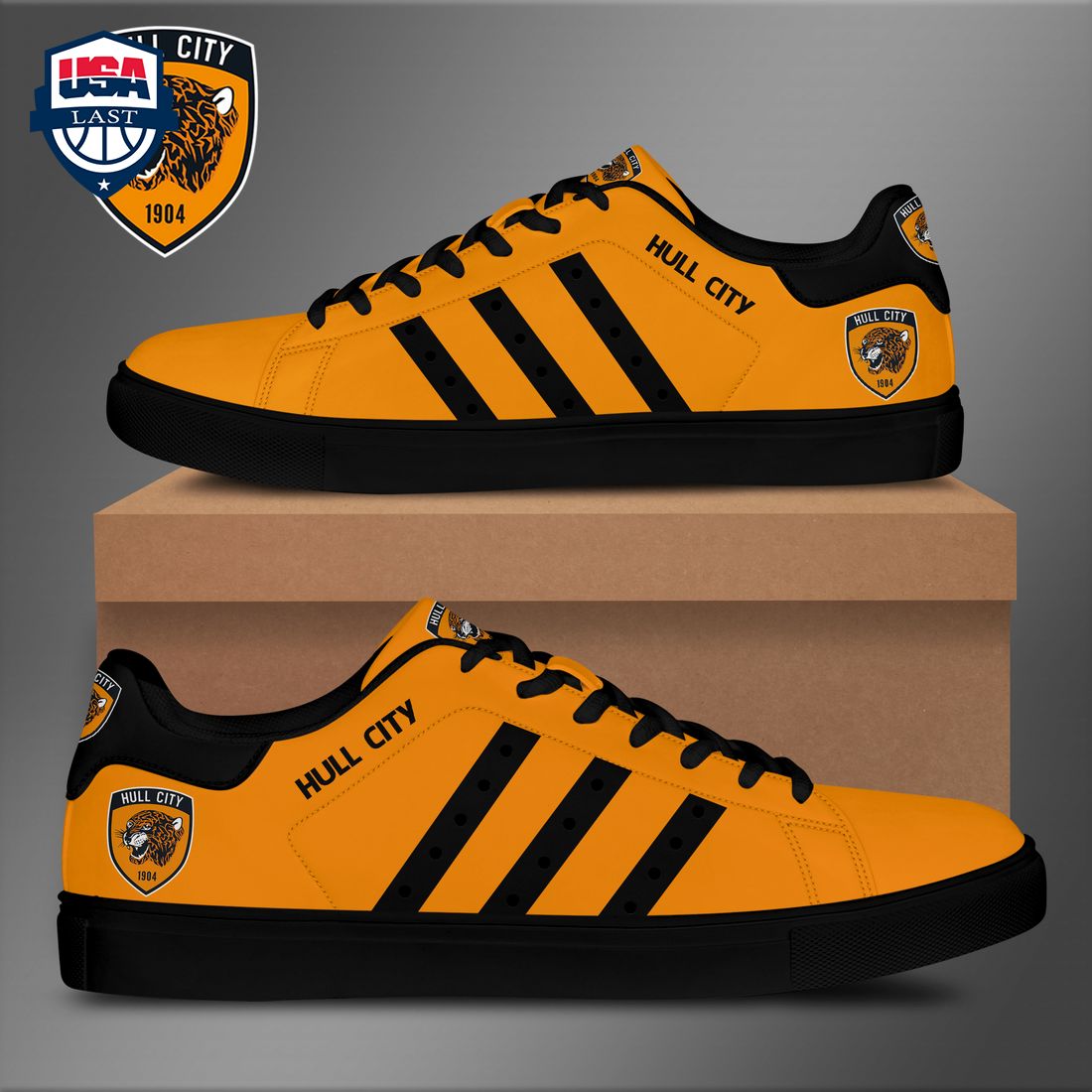 Hull City FC Black Stripes Stan Smith Low Top Shoes