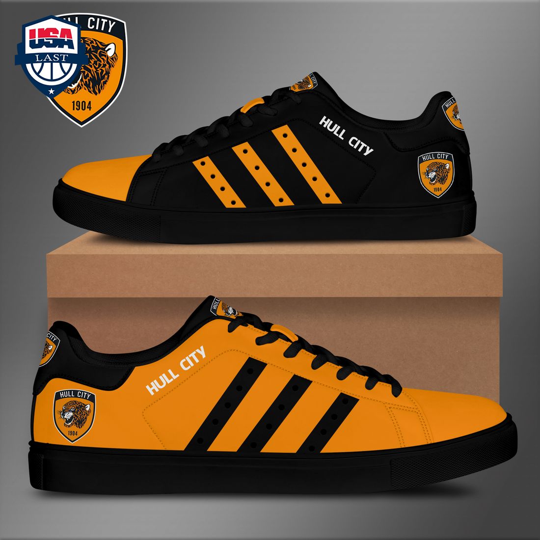 Hull City FC Orange Black Stan Smith Low Top Shoes