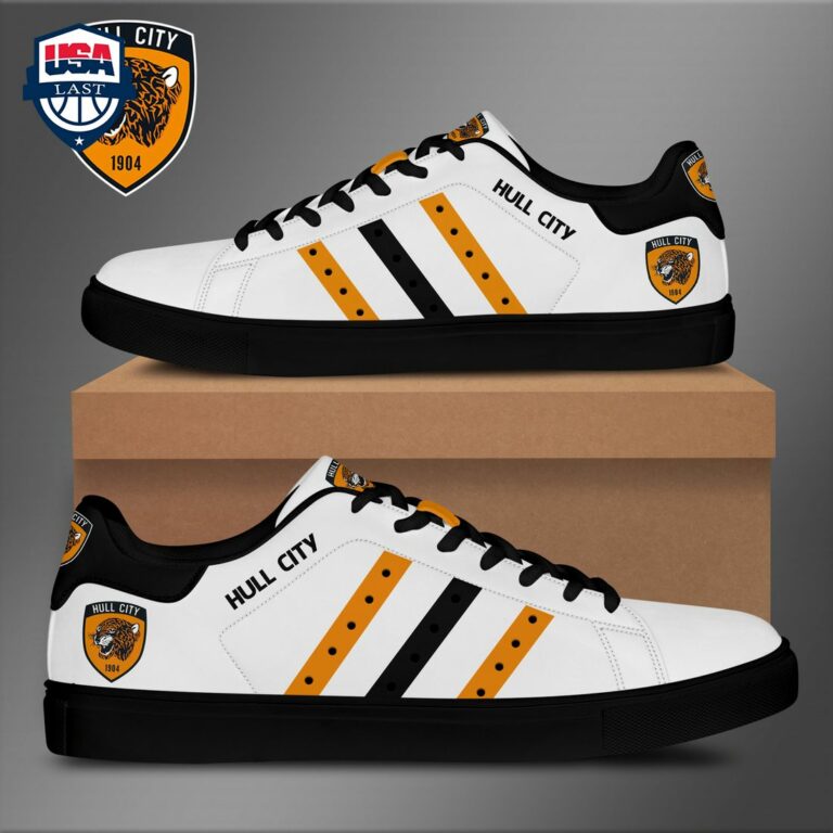 Hull City FC Orange Black Stripes Stan Smith Low Top Shoes - Generous look