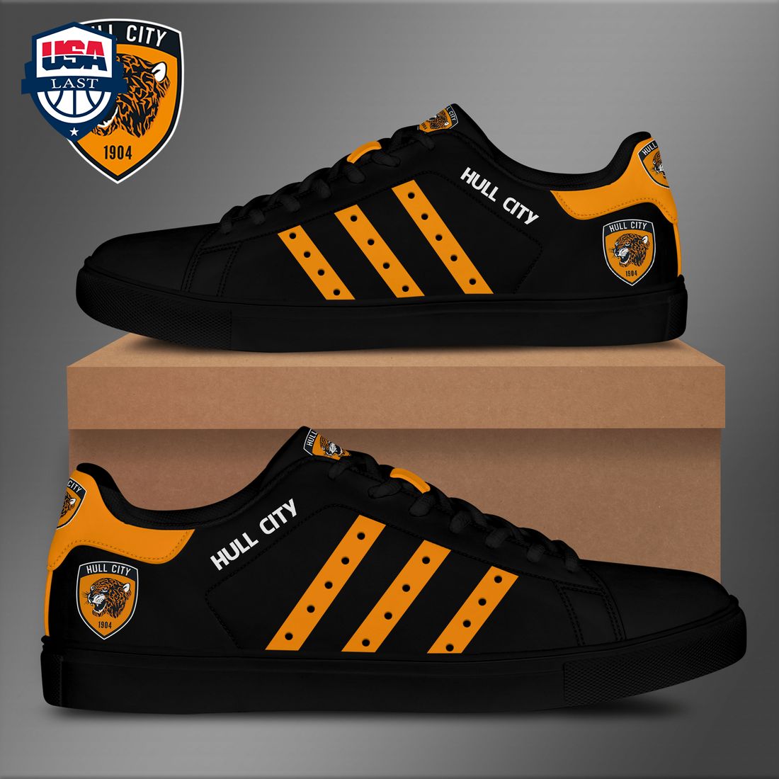 Hull City FC Orange Stripes Style 2 Stan Smith Low Top Shoes