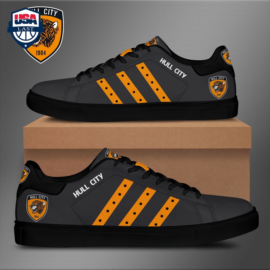 Hull City FC Orange Stripes Style 4 Stan Smith Low Top Shoes
