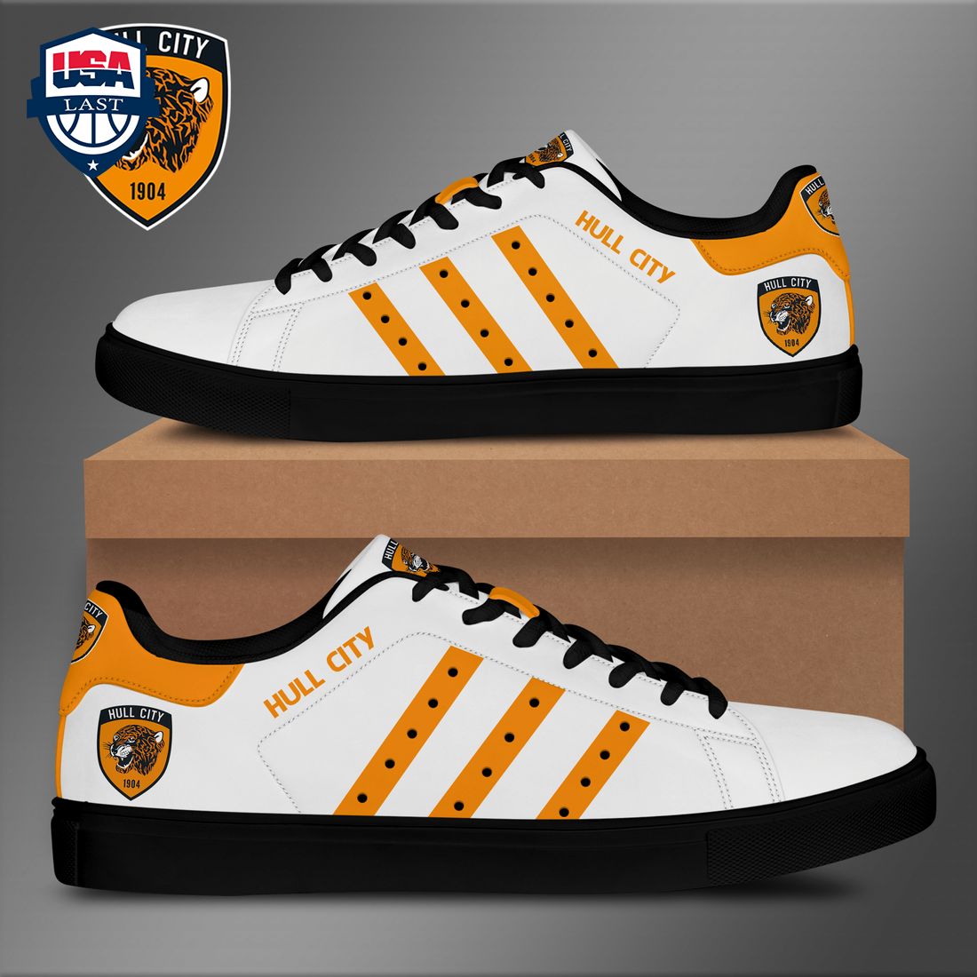 Hull City FC Orange Stripes Style 5 Stan Smith Low Top Shoes