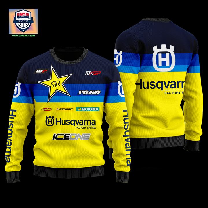 Coolest Husqvarna Factory Racing Yellow Ugly Sweater