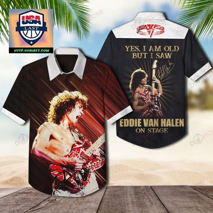 Excellent I Am Old But I Saw Eddie Van Halen On Stage Hawaiian Shirt