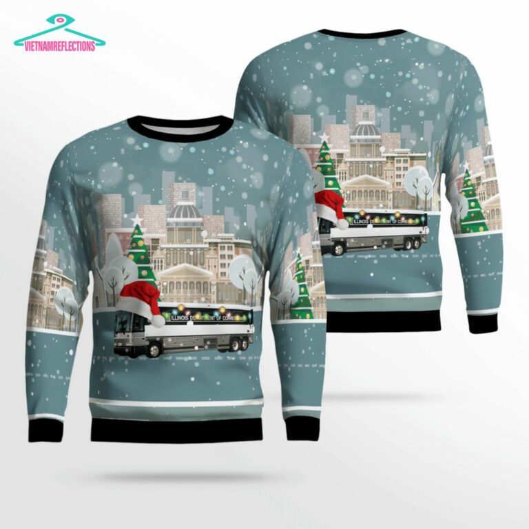 Illinois Department of Corrections Ver 3 3D Christmas Sweater - Rocking picture