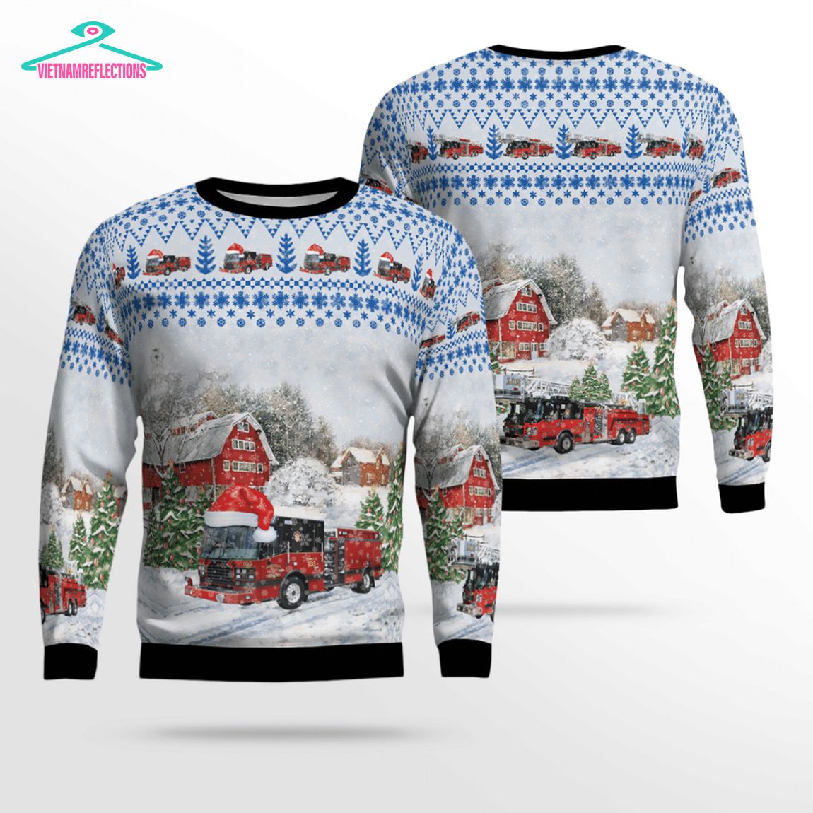 Illinois Downers Grove Fire Department 3D Christmas Sweater