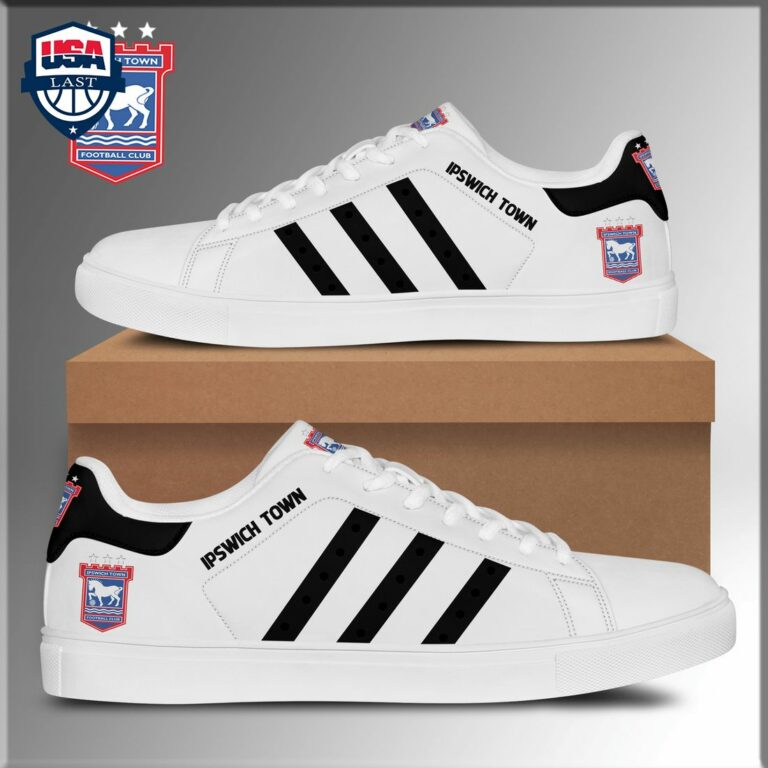 Ipswich Town FC Black Stripes Stan Smith Low Top Shoes - You are always amazing