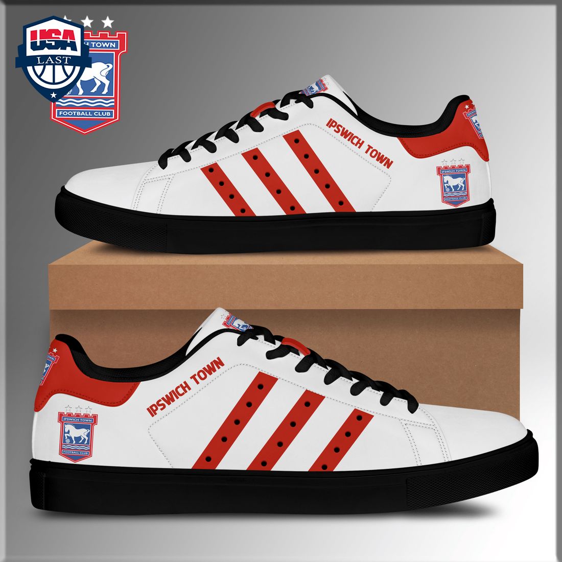 Ipswich Town FC Red Stripes Style 1 Stan Smith Low Top Shoes