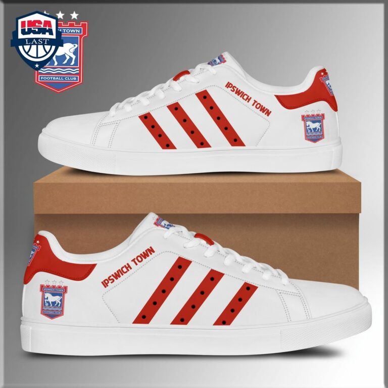 Ipswich Town FC Red Stripes Style 1 Stan Smith Low Top Shoes - Selfie expert