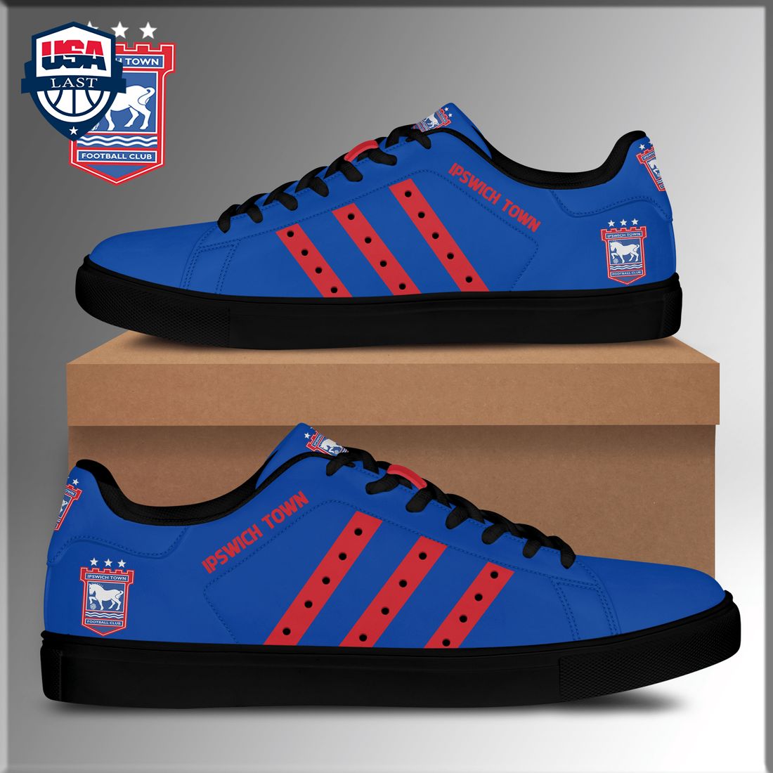 Ipswich Town FC Red Stripes Style 2 Stan Smith Low Top Shoes
