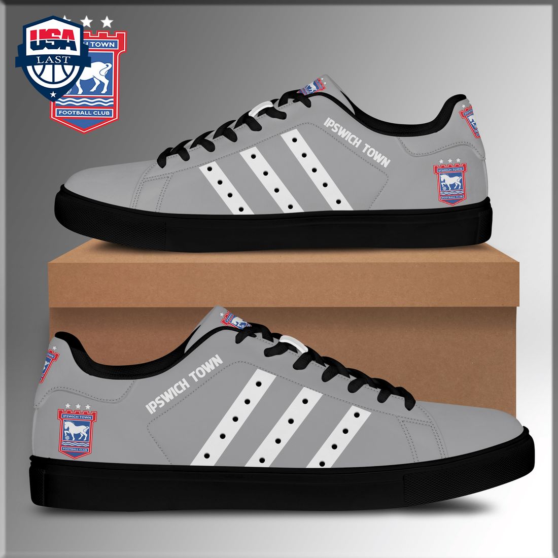 Ipswich Town FC White Stripes Style 2 Stan Smith Low Top Shoes
