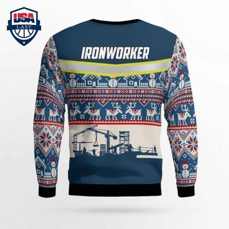 Ironworker Navy 3D Christmas Sweater - Royal Pic of yours