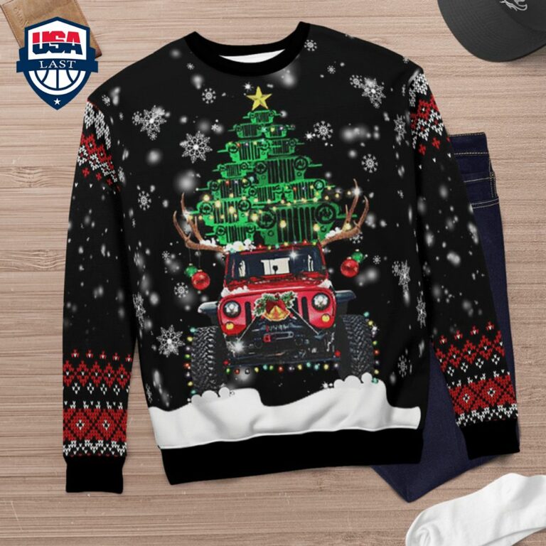 Jeep Christmas Tree 3D Christmas Sweater - Stand easy bro