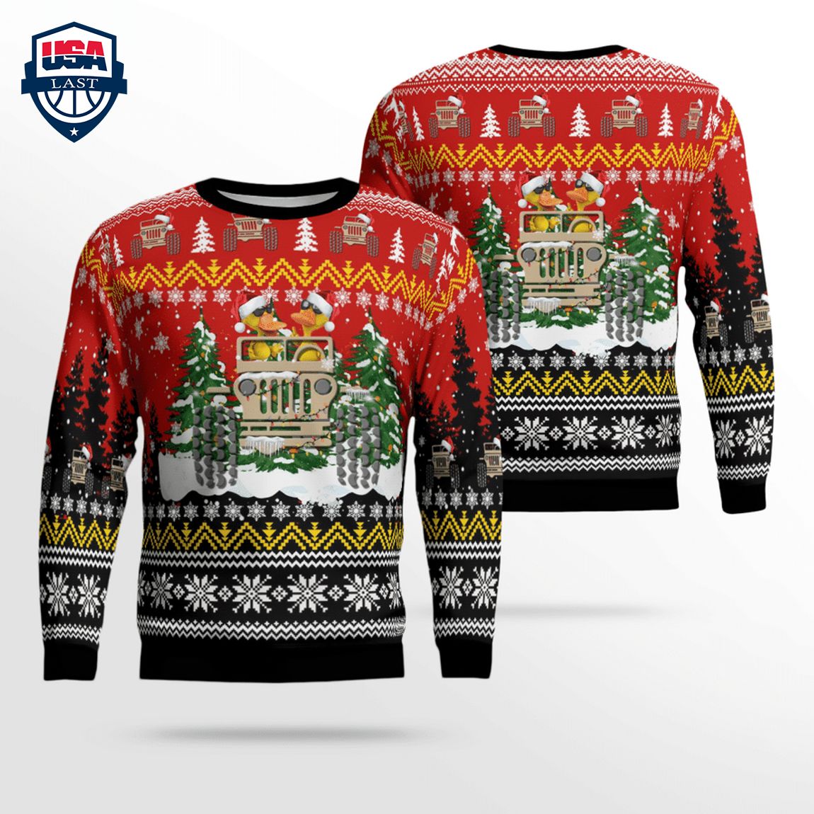Jeep Duck 3D Christmas Sweater
