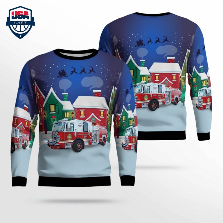 Jersey City Fire Department 3D Christmas Sweater - Elegant picture.