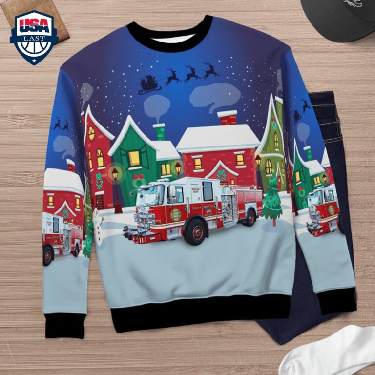 Jersey City Fire Department 3D Christmas Sweater - Wow, cute pie