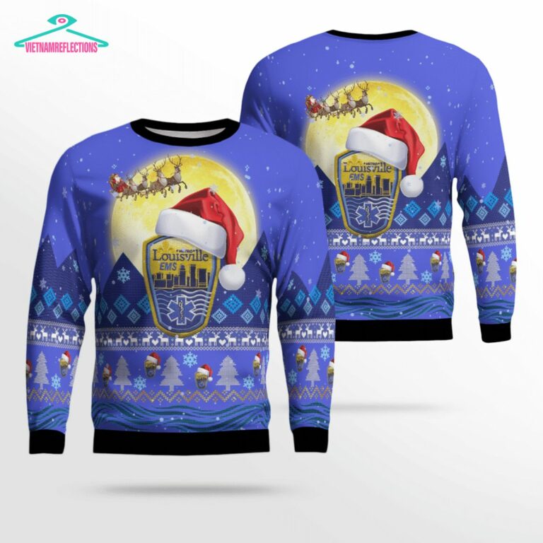 Kentucky Louisville Metro EMS 3D Christmas Sweater - You look lazy