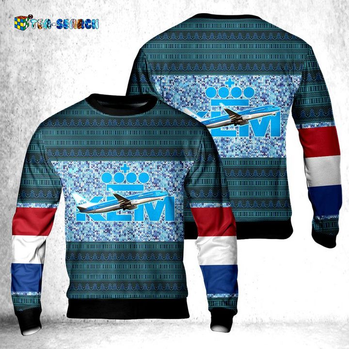 KLM Royal Dutch Airlines Boeing 737-8K2 Christmas Ugly Sweater