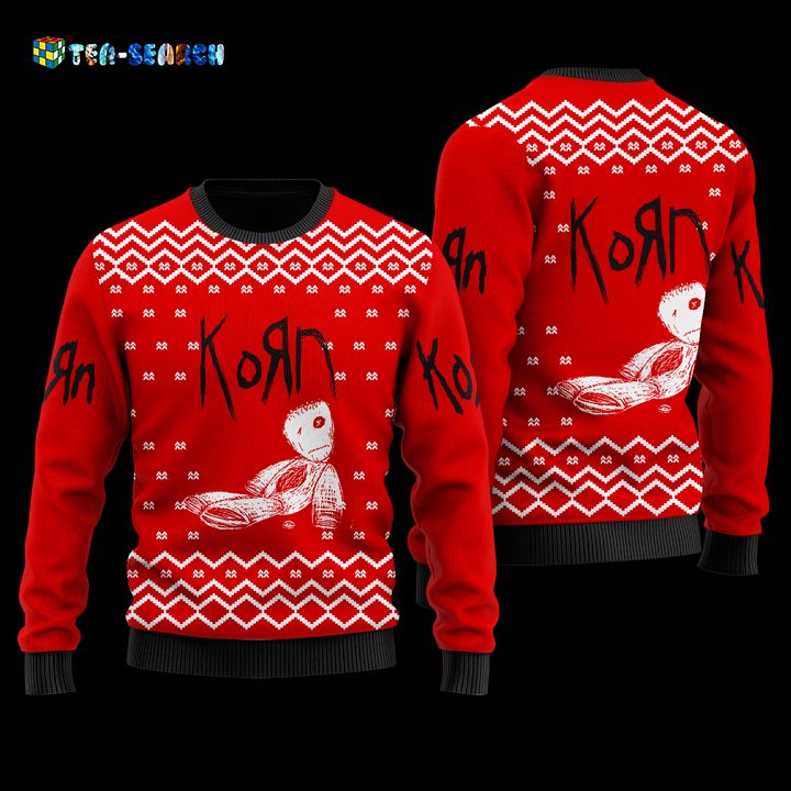 Korn Faux Wool Sweater Red Version