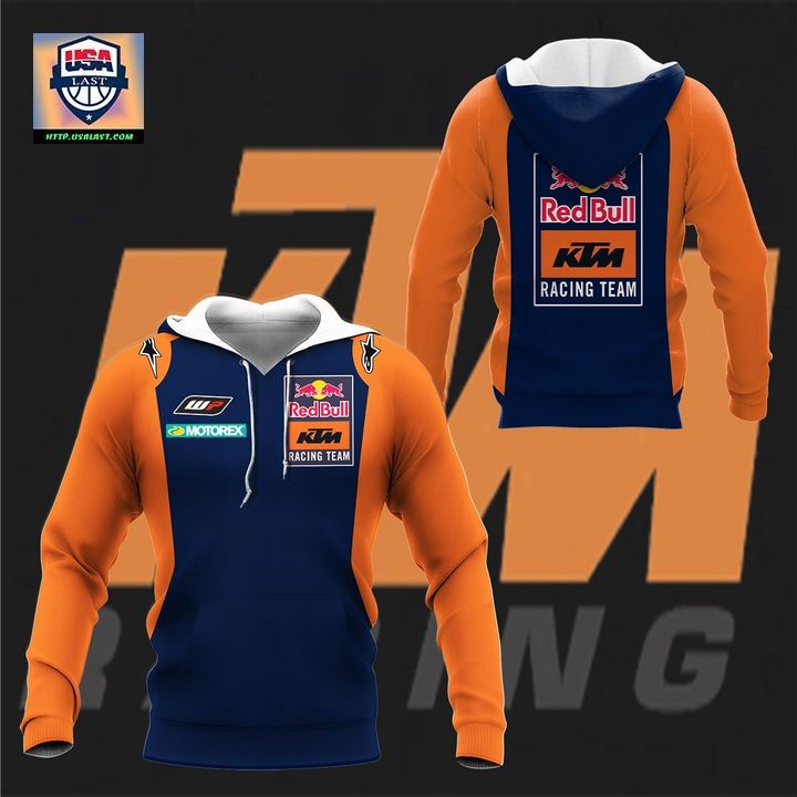 Discount KTM Racing Orange Navy Blue 3D All Over Printed Hoodie