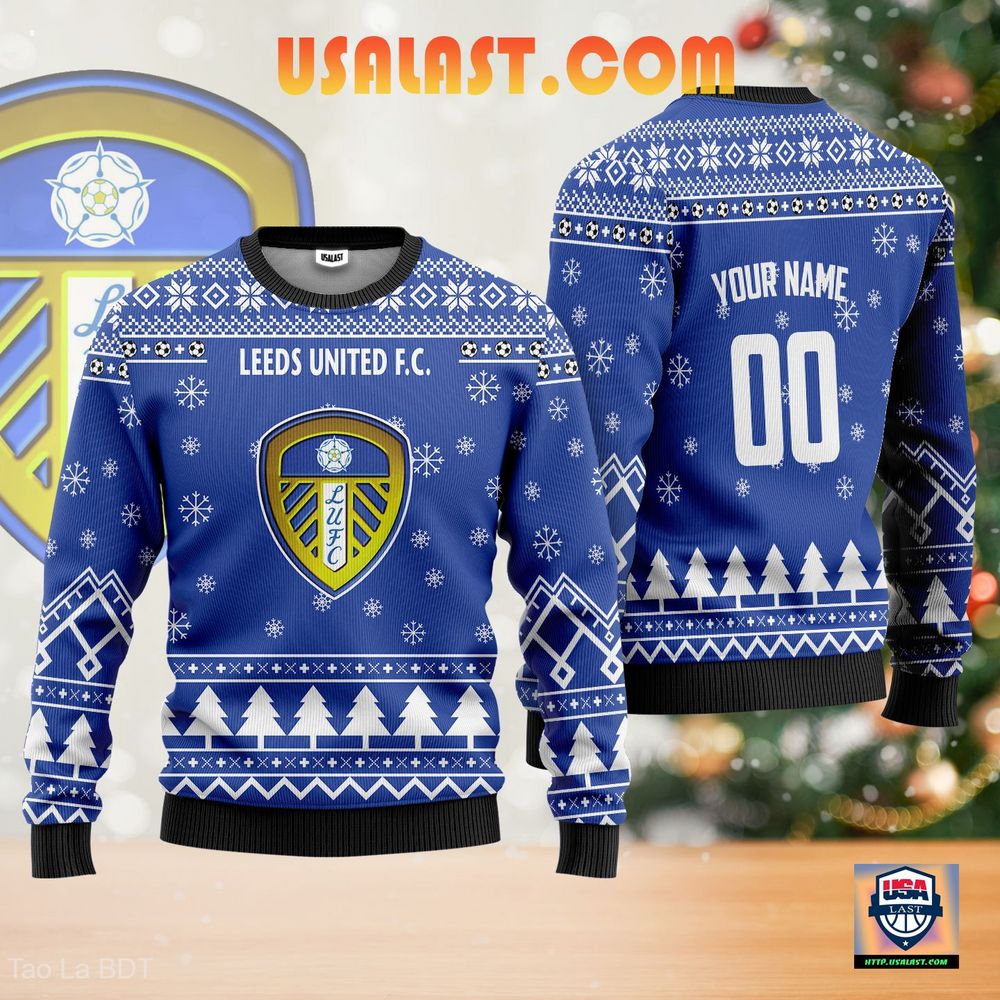 (Big Sale) Leeds United F.C. Personalized Christmas Sweater