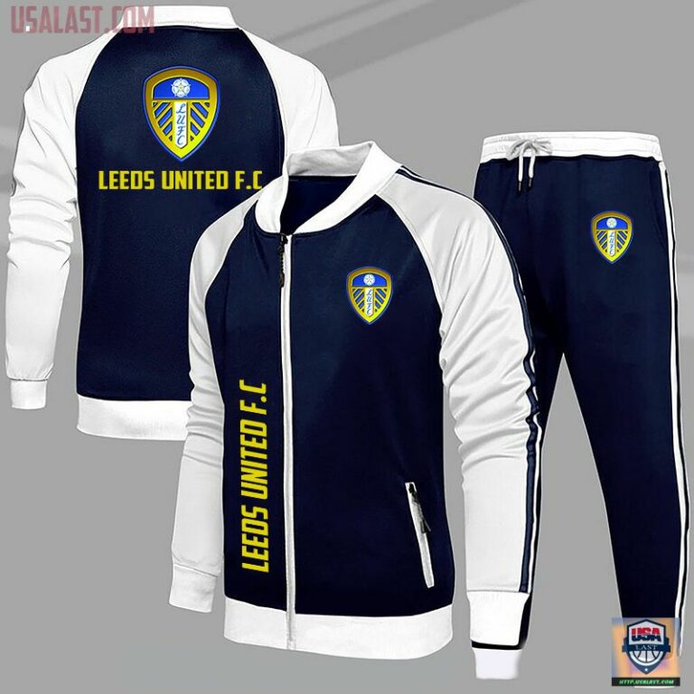 Leeds United F.C Sport Tracksuits Jacket - Natural and awesome