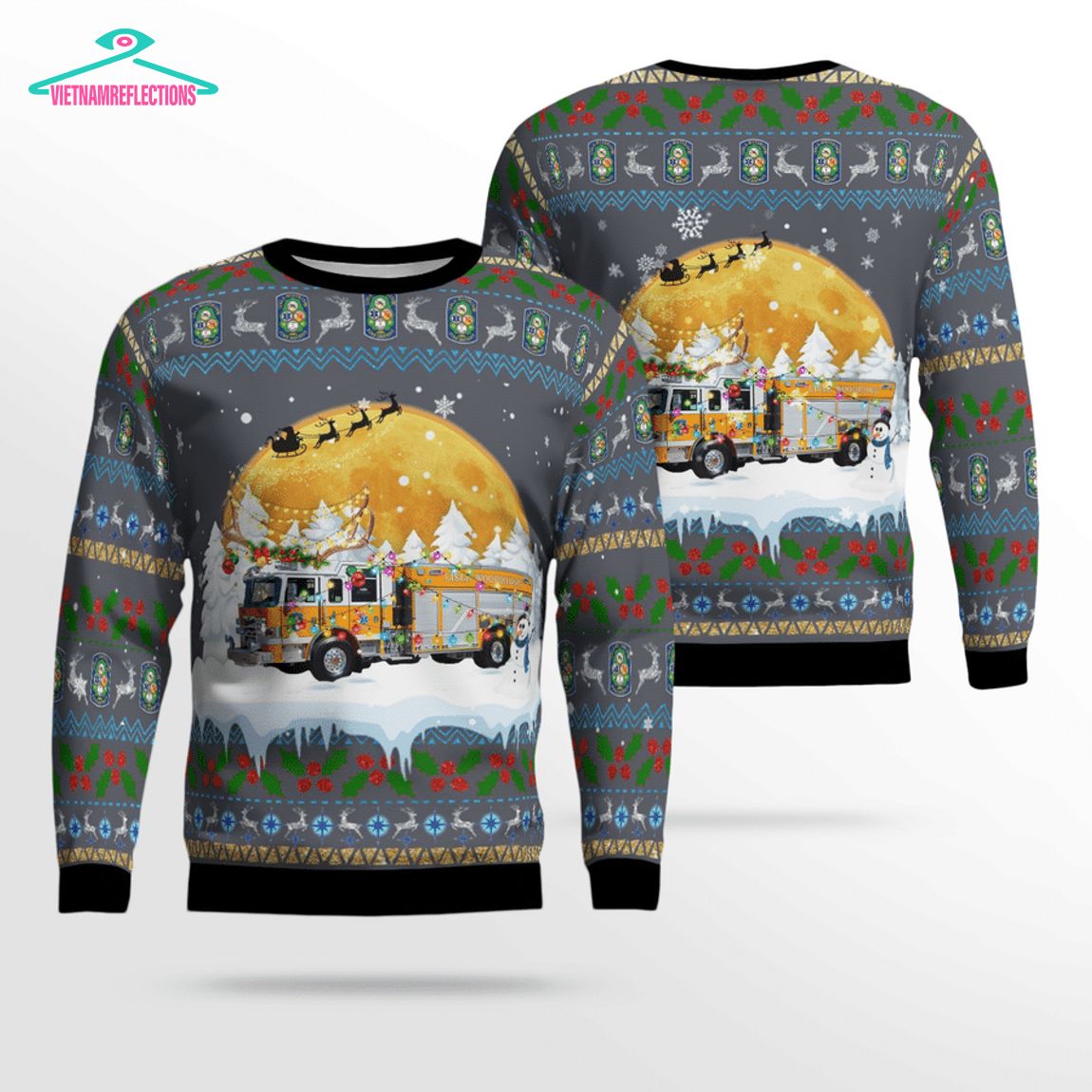 Lisle-Woodridge Fire District 3D Christmas Sweater