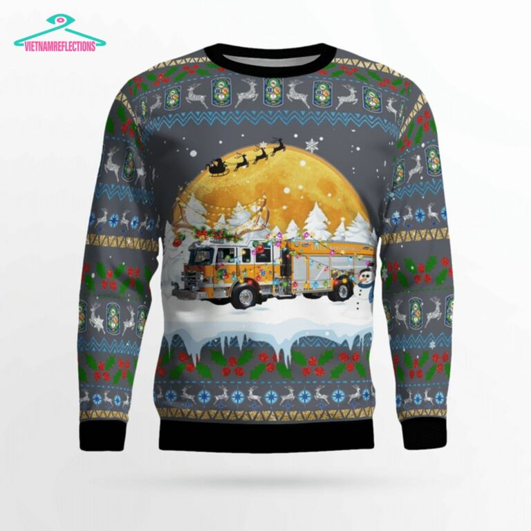 Lisle-Woodridge Fire District 3D Christmas Sweater - Sizzling
