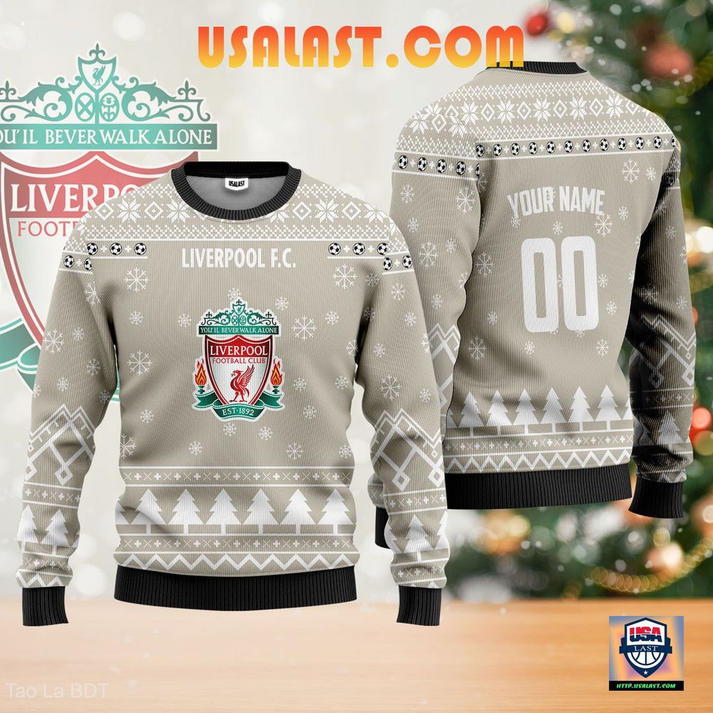 Nice Liverpool F.C Red Beige Beige Ugly Sweater
