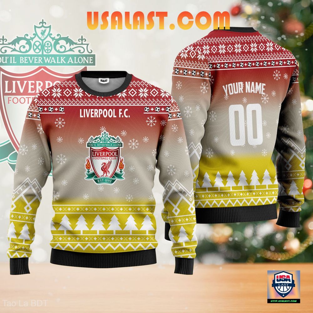 Liverpool F.C Red Beige Yellow Ugly Sweater - Cool look bro