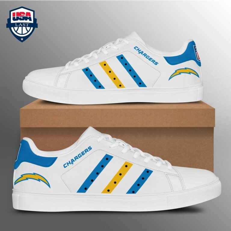 Los Angeles Chargers Blue Yellow Stan Smith Low Top Shoes - Nice photo dude